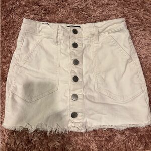 White denim skort